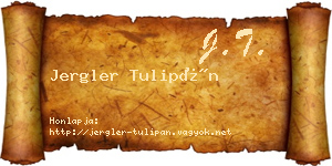 Jergler Tulipán névjegykártya